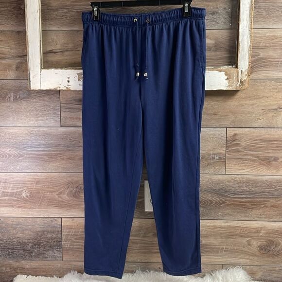 Folette Elastic Waist Drawstring Comfort Pants Blue Size Medium Vintage - Picture 2 of 12